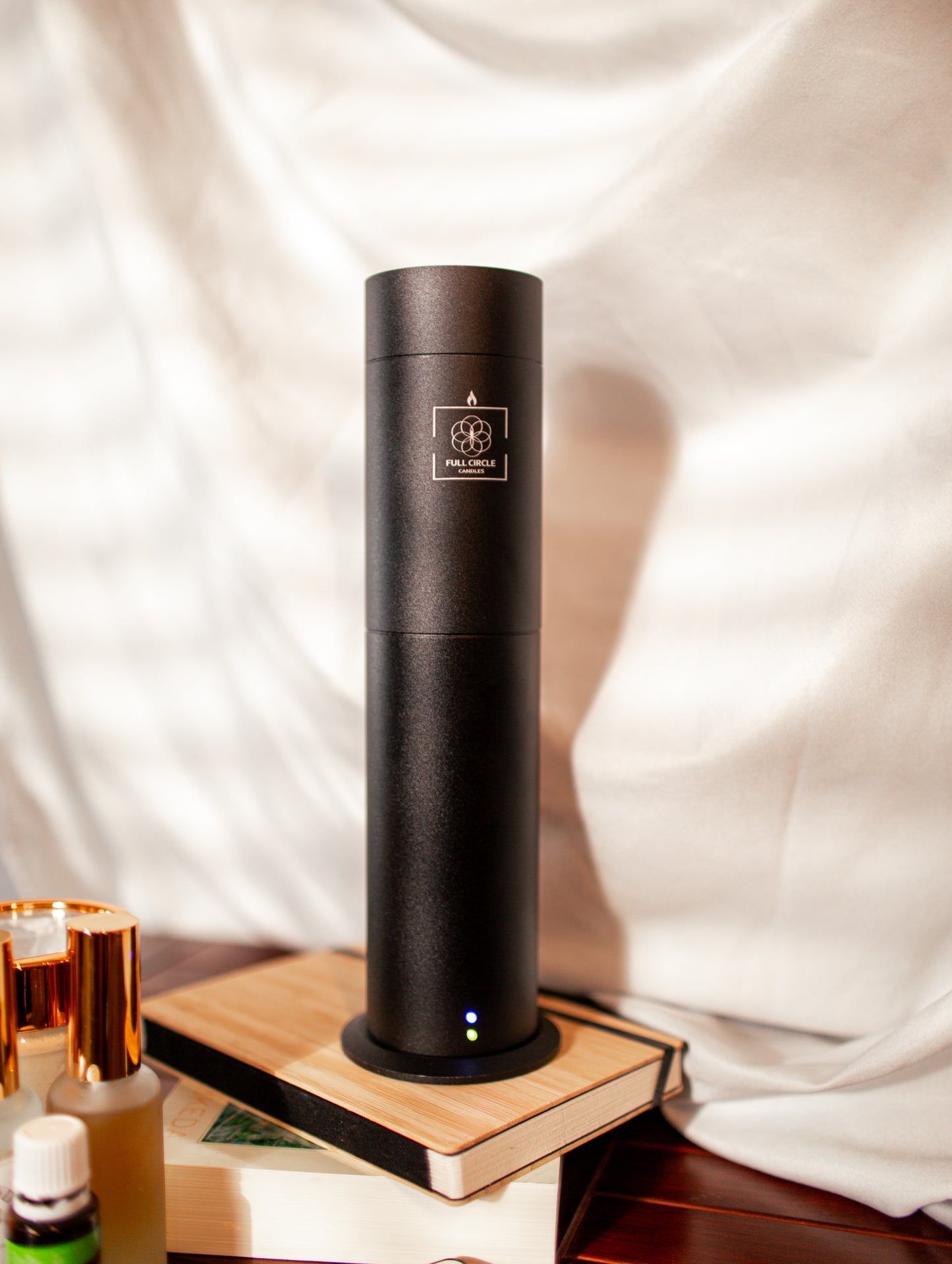 Our Waterless Scent Diffusers infuses up to 800 square feet with ease and efficiency. Begin your scenting journey with the easy-to-use home essential. Sleek and compact, this waterless, heatless scent diffuser features plug and play portability and the ability to change scents easily. This type of advanced atomization technology is also residue free and safe for pets and children. 